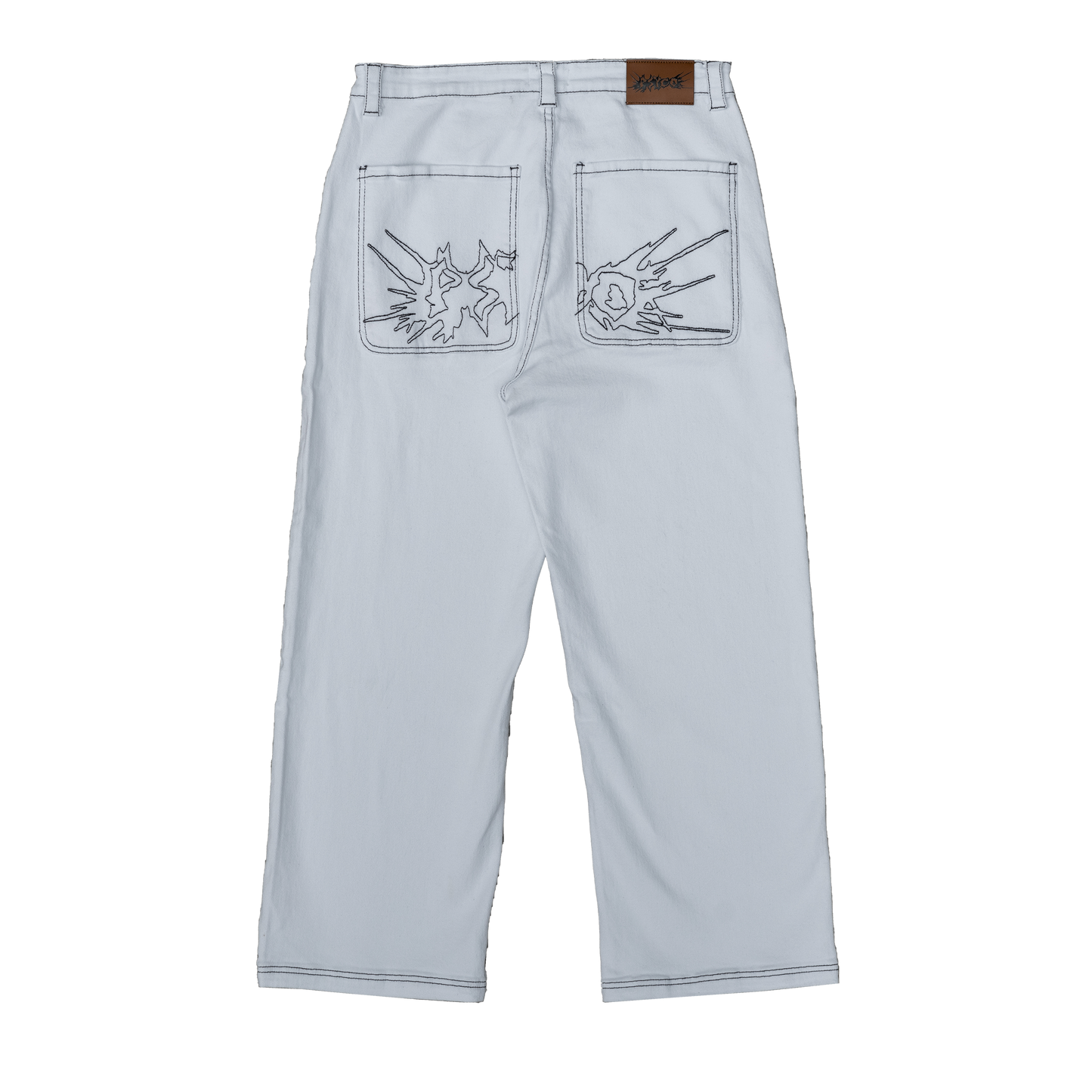 Fat Logo Jeans White