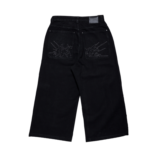 Fat Logo Wide Jeans Black