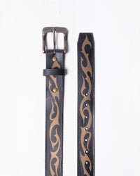 Hand-made Airbrushed Leather Belt - Bronze