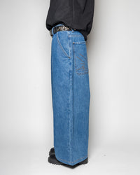 Fat Logo Wide Jeans Blue