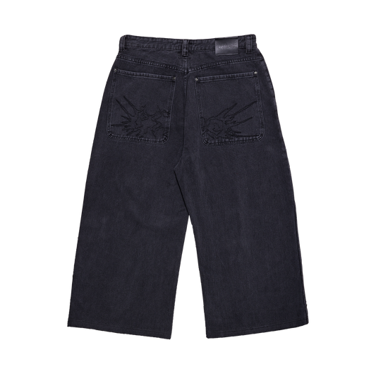 Fat Logo Wide Jeans Grey