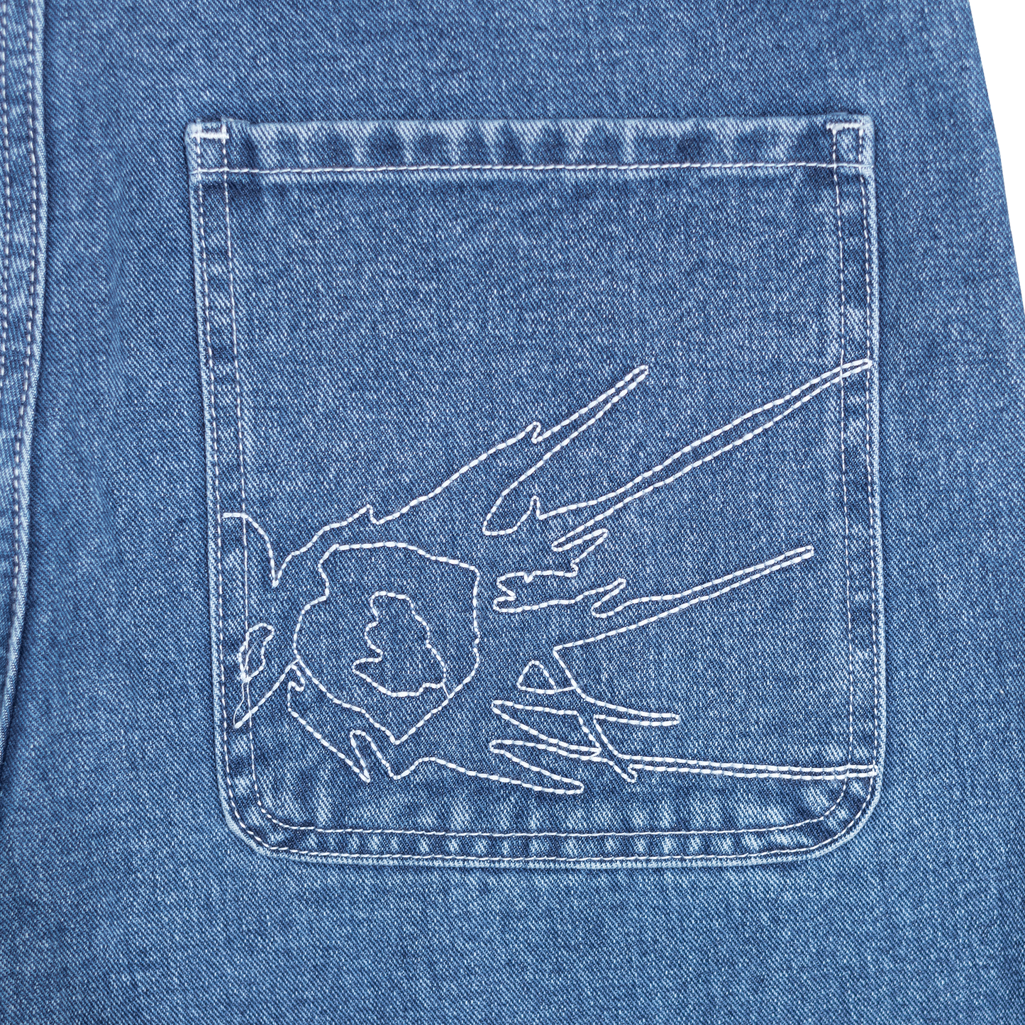 Fat Logo Jorts Washed Blue