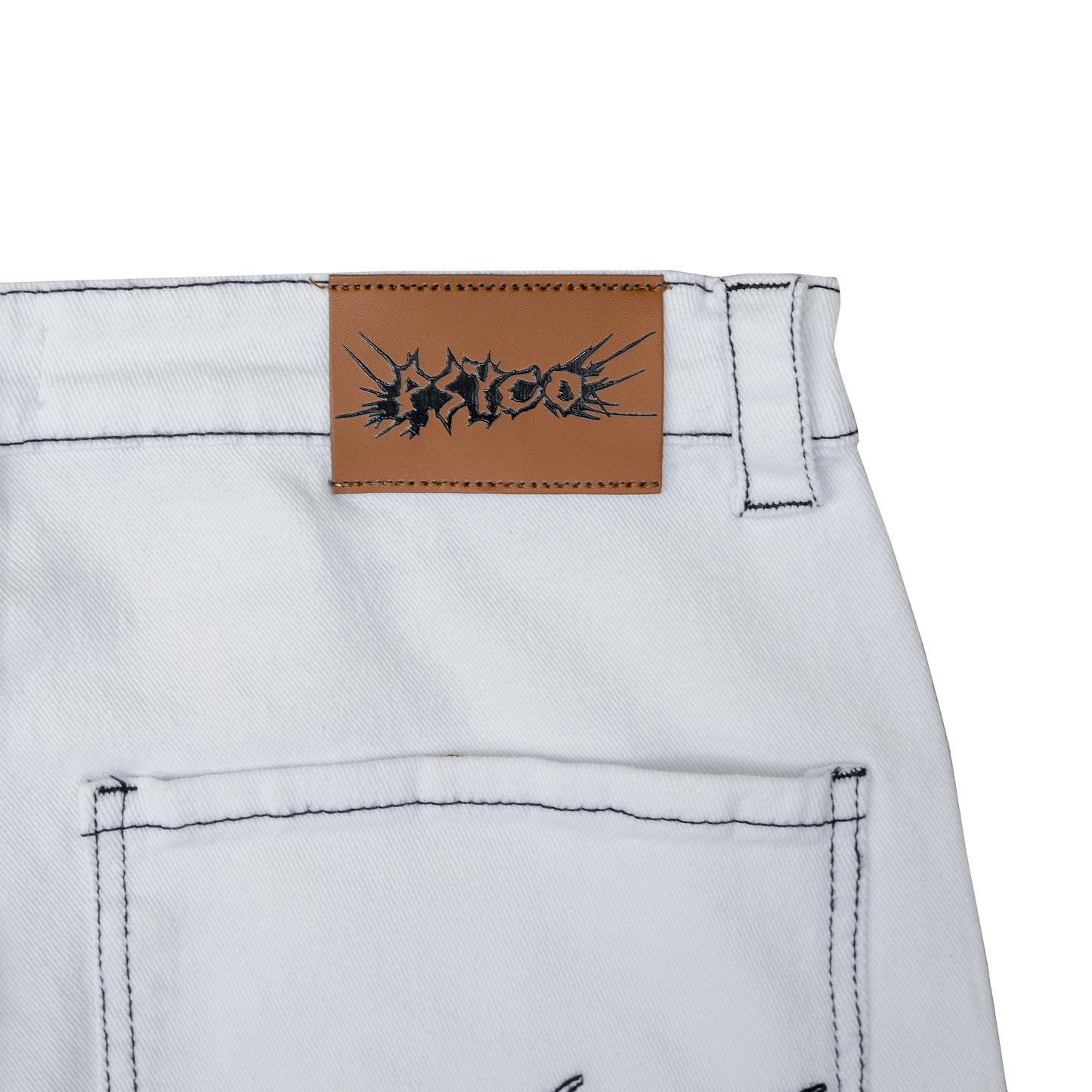 Fat Logo Jeans White