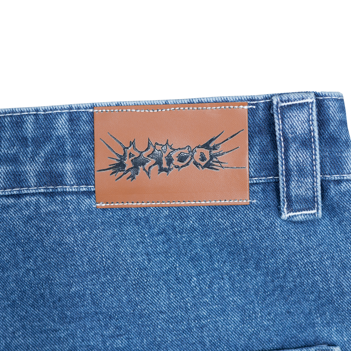 Fat Logo Jorts Washed Blue