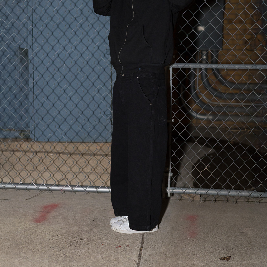 Fat Logo Wide Jeans Black