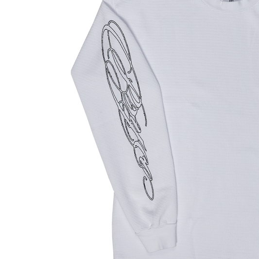 Cursive Thermal Shirt White