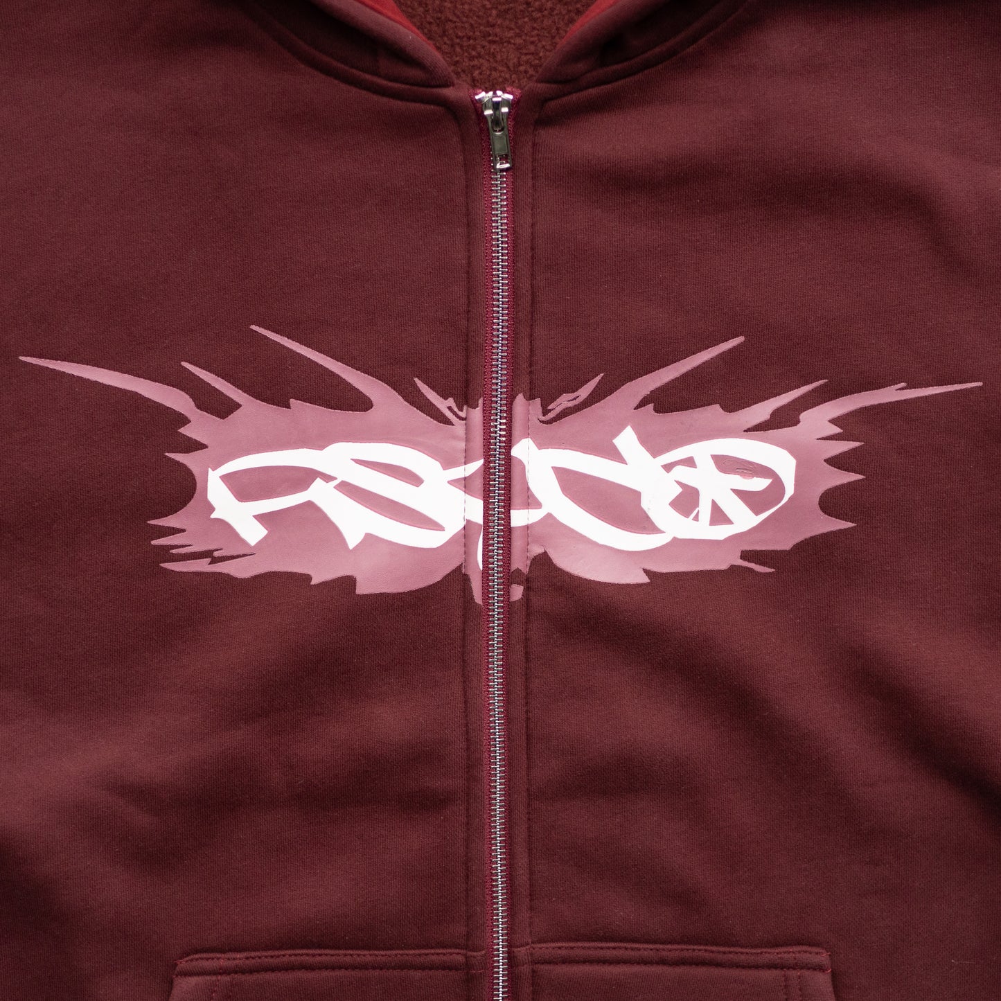 Peace Zip-up Wine Red