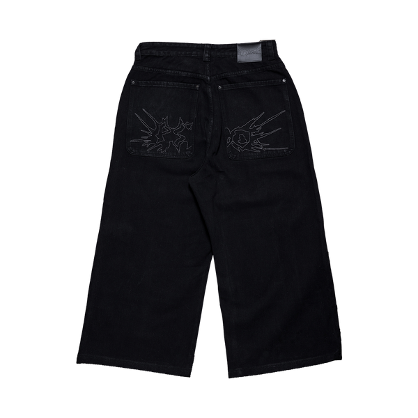 Fat Logo Wide Jeans Black