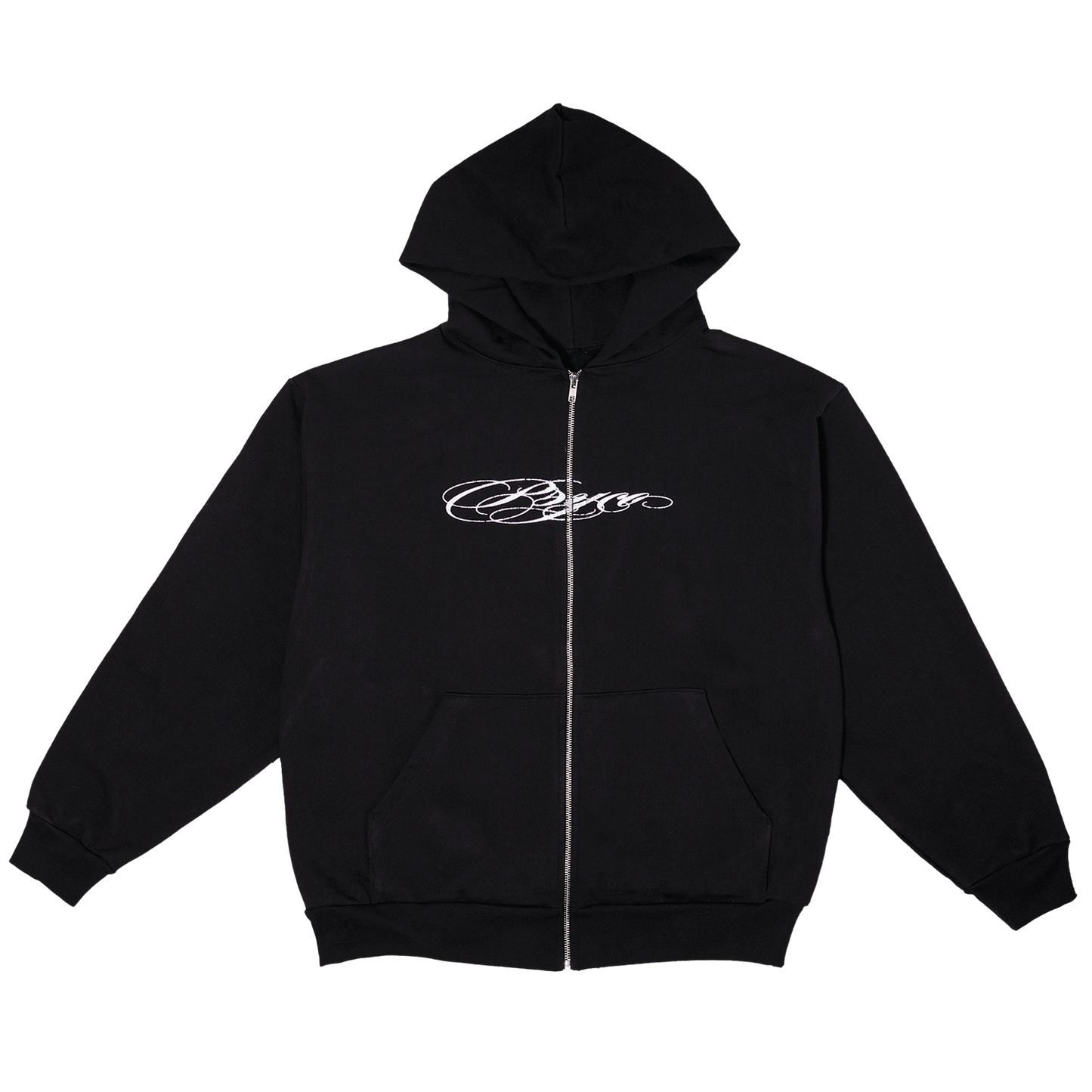 Cursive Zip-up Black