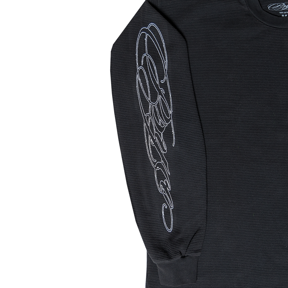 Cursive Thermal Shirt Black