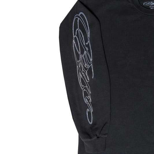 Cursive Thermal Shirt Black