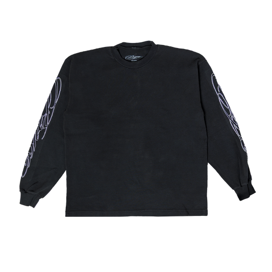 Cursive Thermal Shirt Black