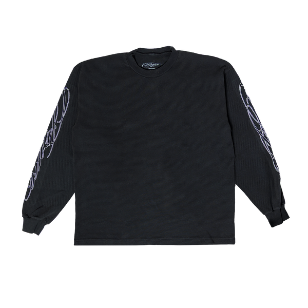 Cursive Thermal Shirt Black