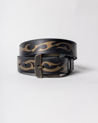 Hand-made Airbrushed Leather Belt - Bronze