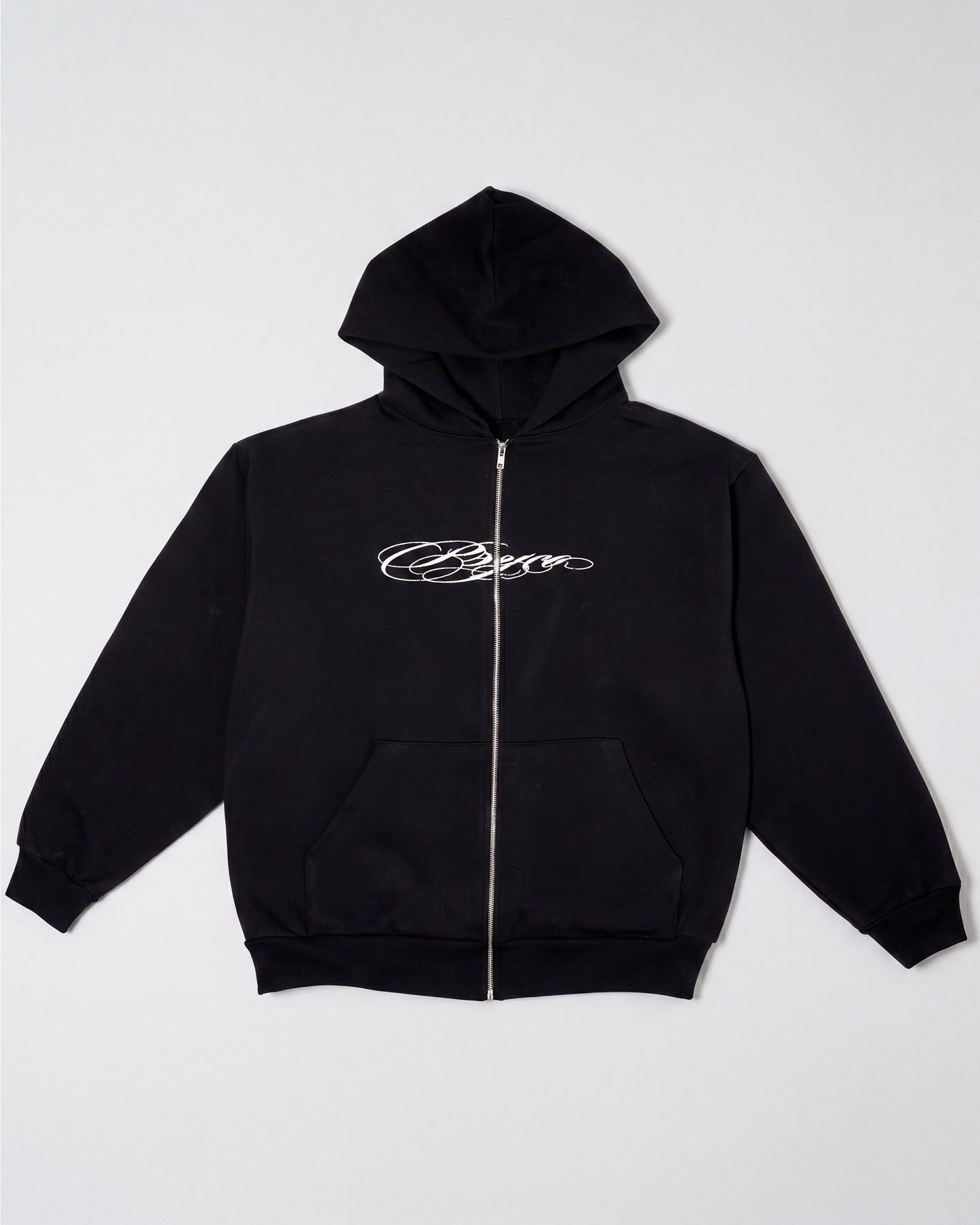 Cursive Zip-up Black