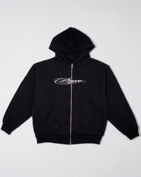Cursive Zip-up Black