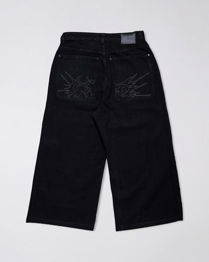 Fat Logo Wide Jeans Black
