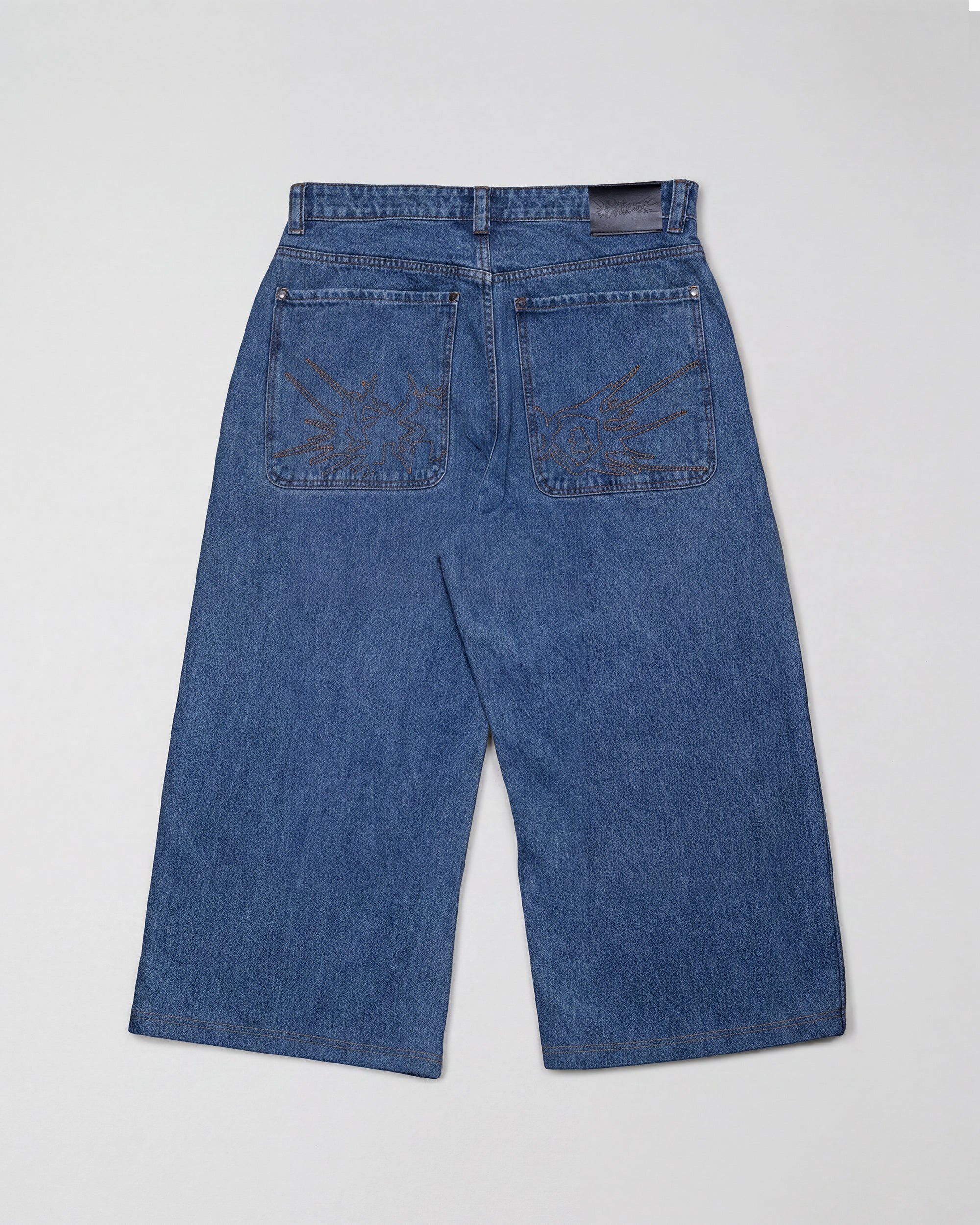 Fat Logo Wide-Leg Jeans – Blue | Psyco Skateboards