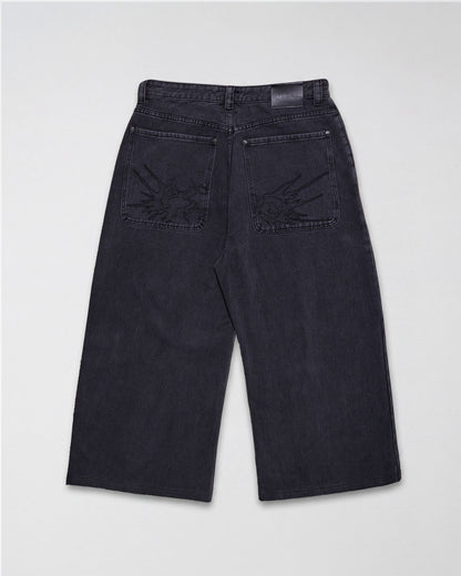 Fat Logo Wide Jeans Grey