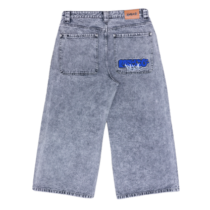 Wide Leg Jeans Washed Grey