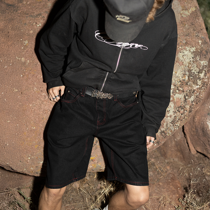 Fat Logo Jorts Black