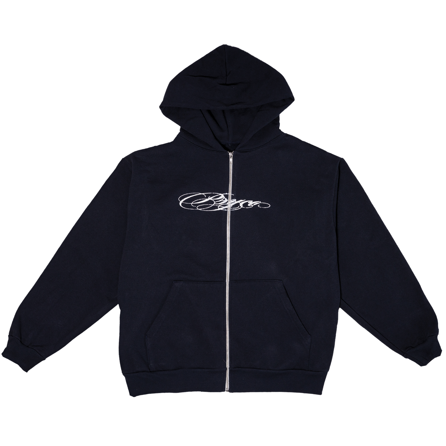 Cursive Zip-up Navy