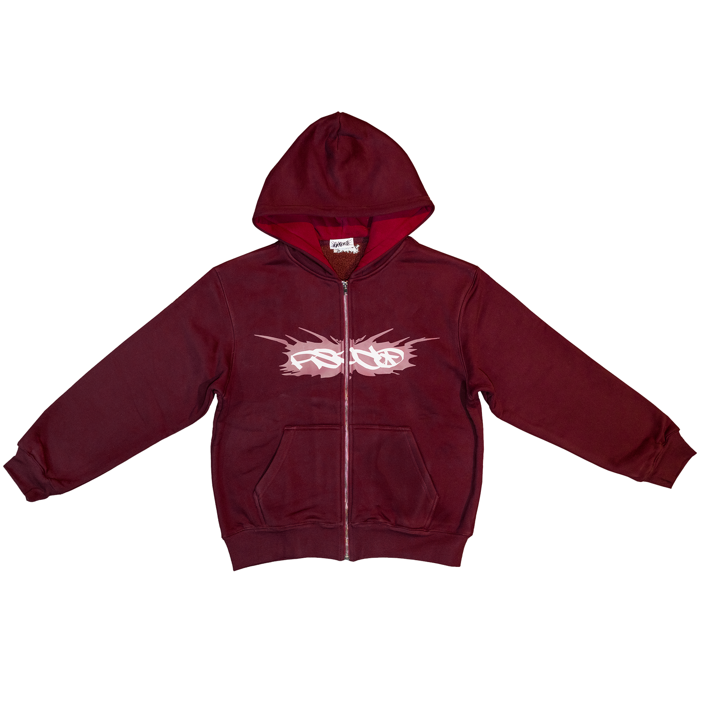 Peace Zip-up Wine Red