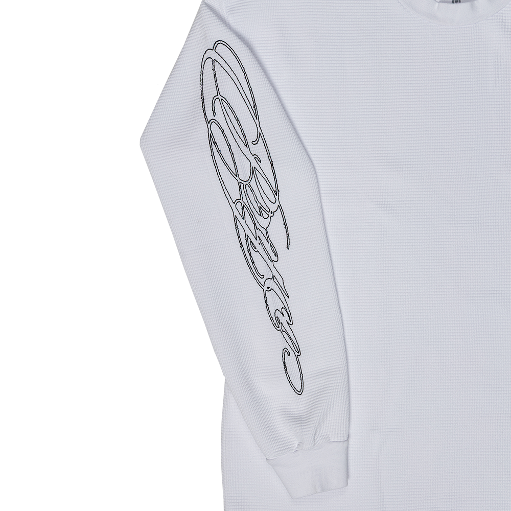 Cursive Thermal Shirt White