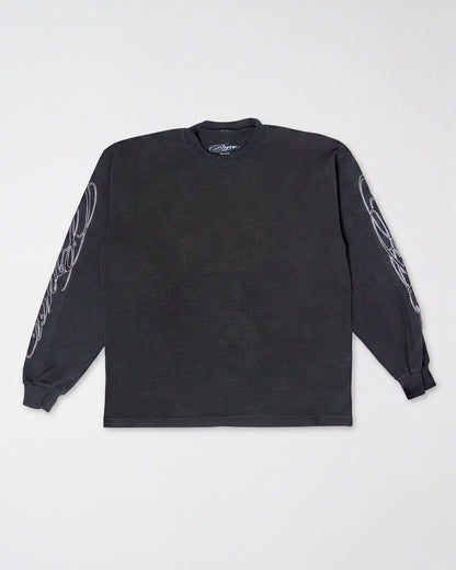 Cursive Thermal Shirt Black