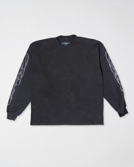 Cursive Thermal Shirt Black