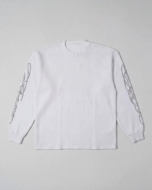 Cursive Thermal Shirt White
