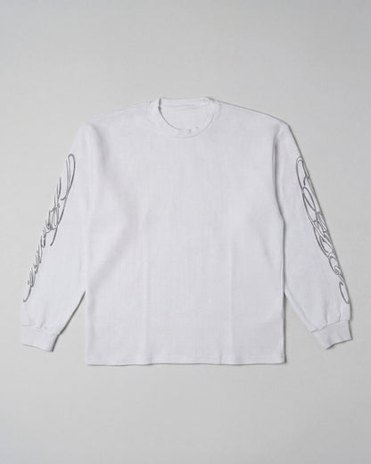 Cursive Thermal Shirt White